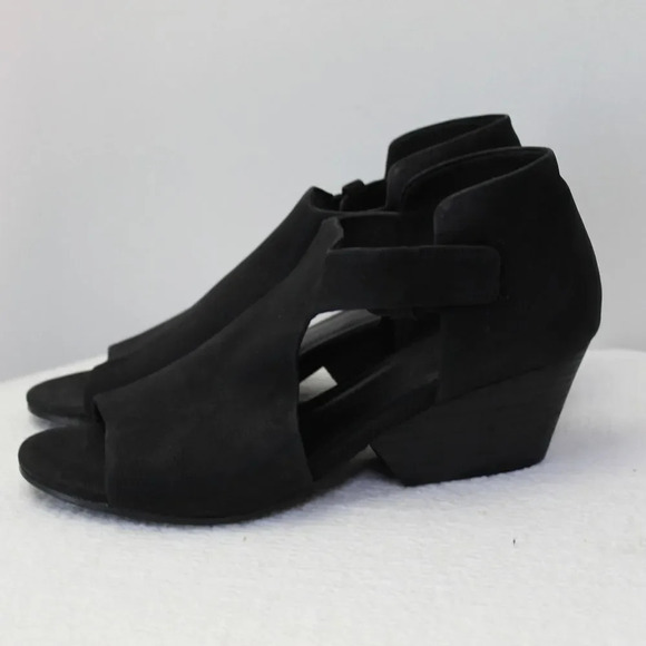 Eileen Fisher brushed leather black sandals size 9 - Picture 2 of 15